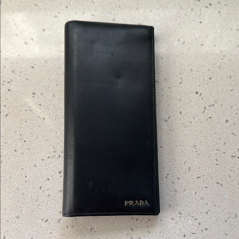 Prada Black Leather Card Holder Wallet